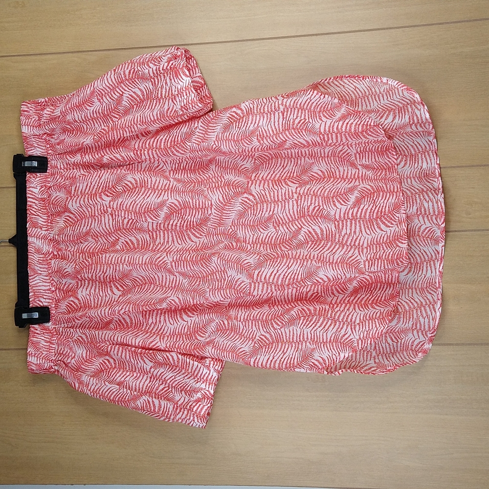 Micheal Kors Red | White  Off Shoulder Blouse Size: L